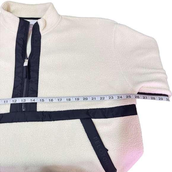 NWOT Peloton Womens Sherpa Fleece Pullover Ivory & Black Long Sleeve Jacket XXL - Picture 5 of 7